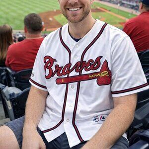 Atlanta Braves Jersey Majestic Men's Size XXL Blank Home White Baseball Jersey